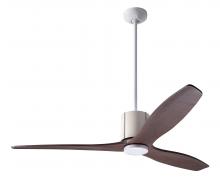 Modern Fan Co. LLX-GWIV-54-MG-NL-CC - LeatherLuxe DC Fan; Gloss White Finish with Ivory Leather; 54" Mahogany Blades; No Light; Wall/R