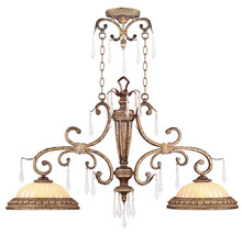  8882-65 - 2 Light Vintage Gold Leaf Island