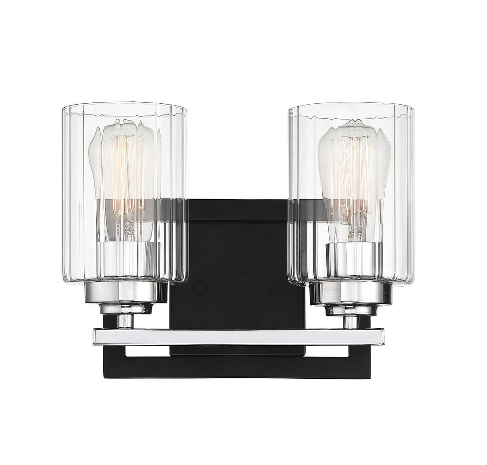 black and chrome bathroom vanity light