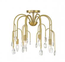 Savoy House 6-6684-4-127 - Anholt 4-Light Convertible Semi-Flush or Pendant in Noble Brass