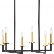 Progress P400113-143 - Blakely Collection Six-Light Graphite Modern Chandelier Light