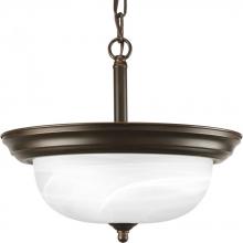 Progress P3927-20 - Two-Light Dome Glass 13-1/4" Semi Flush Convertible