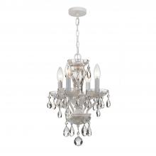 Crystorama 5534-WW-CL-MWP - Traditional Crystal 4 Light Hand Cut Crystal Wet White Mini Chandelier