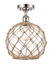 Innovations Lighting 516-1C-PN-G122-10RB - Farmhouse Rope - 1 Light - 10 inch - Polished Nickel - Semi-Flush Mount