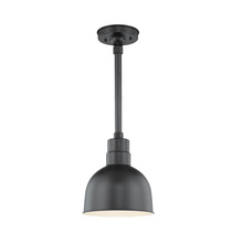 Millennium RDBS10-SB - R Series 1-Light Stem Hung Deep Bowl Shade Satin Black