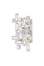  V2100W12C/RC - Picasso 2 Light Chrome Wall Sconce Clear Royal Cut Crystal