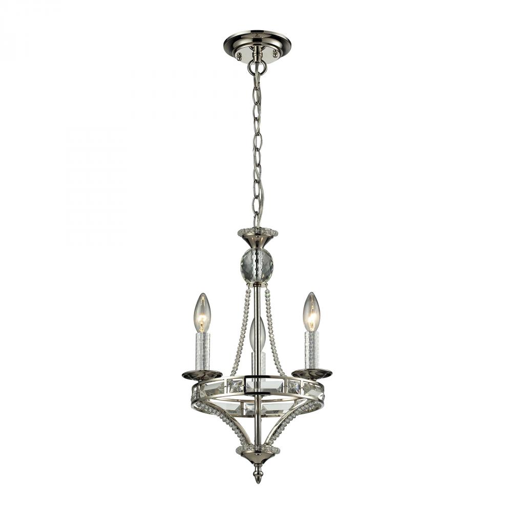 Aubree 3 Light Chandelier In Polished Nickel