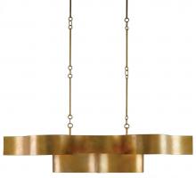 Currey 9000-0046 - Grand Lotus Gold Oval Chandelier 50"x23.5"